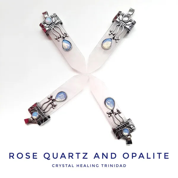 Rose Quartz And Opalite Point Pendant