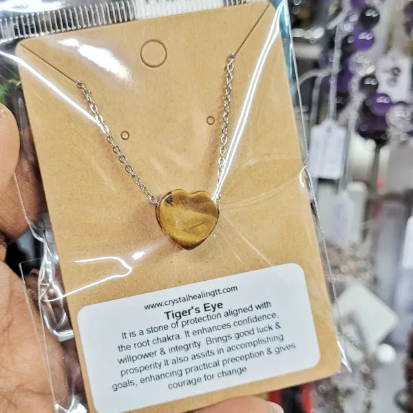 Tiger's Eye Heart Necklace