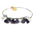 Amethyst & Clear Quartz - Stainless Steel Bracelet