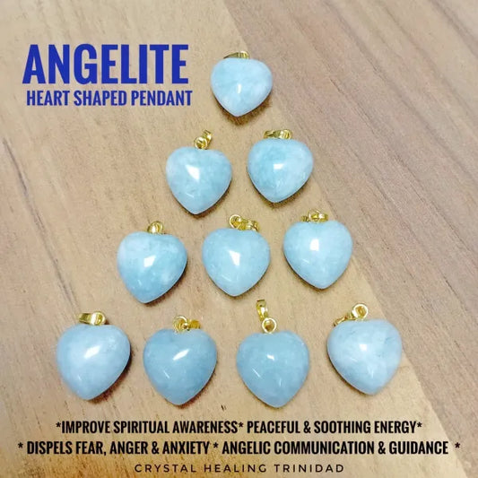 Angelite Heart Shaped Pendant