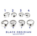 Black Obsidian - Rings -(Stainless Steel)