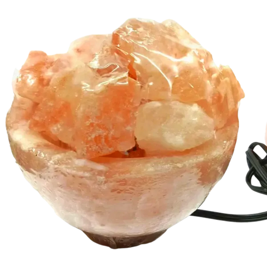 Bowl with Chunks Pink Himalayan Pink Lamp - 6.5 x 19 Inches
