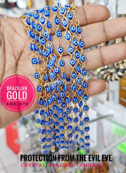 Brazilian Gold Evil Eye Anklet