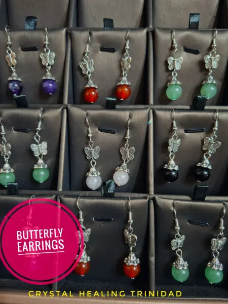 Butterfly Gem Stone Earrings