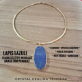 Chunky Lapis Lazuli Pendant With Stainless Steel Necklace