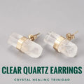 Clear Quartz Cylindrical Earrings