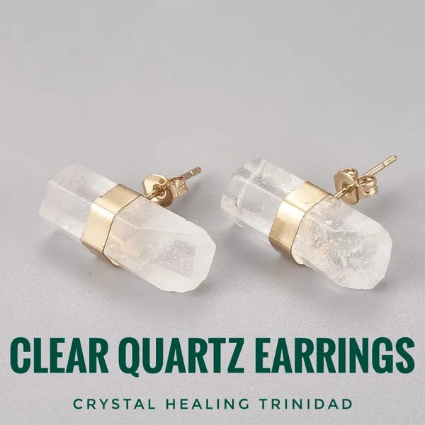Clear Quartz Cylindrical Earrings