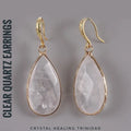 Clear Quartz Tear Drop Earrings