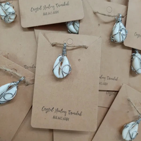Cowrie Shell Pendant- Stainless Steel