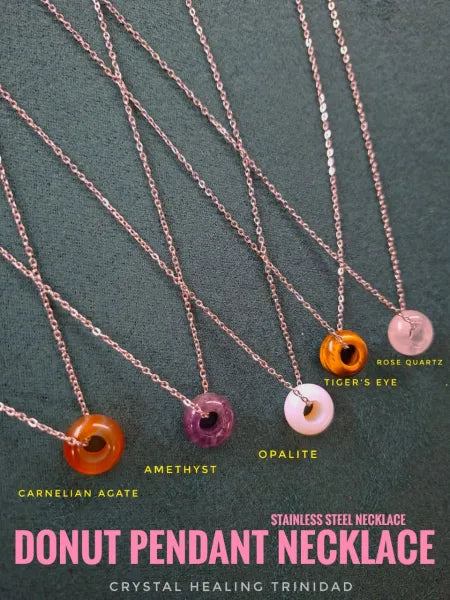 Donut Pendant Necklace- Stainless Steel