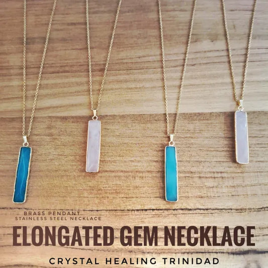 Elongated Gem Necklace