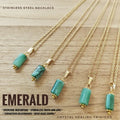 Emerald With Stainless Steel Necklace