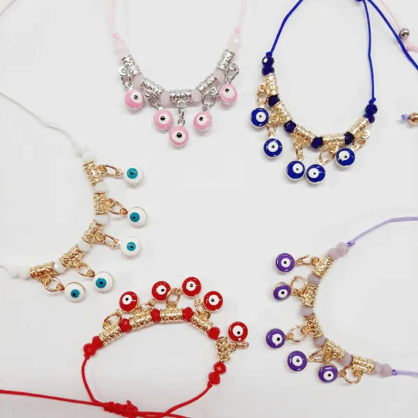 Evil Eye Bracelet Adjustable (Opens To 6 Inches)