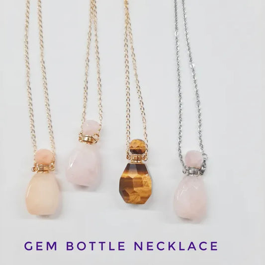 Gem Bottle Necklaces - 11 Inches Long