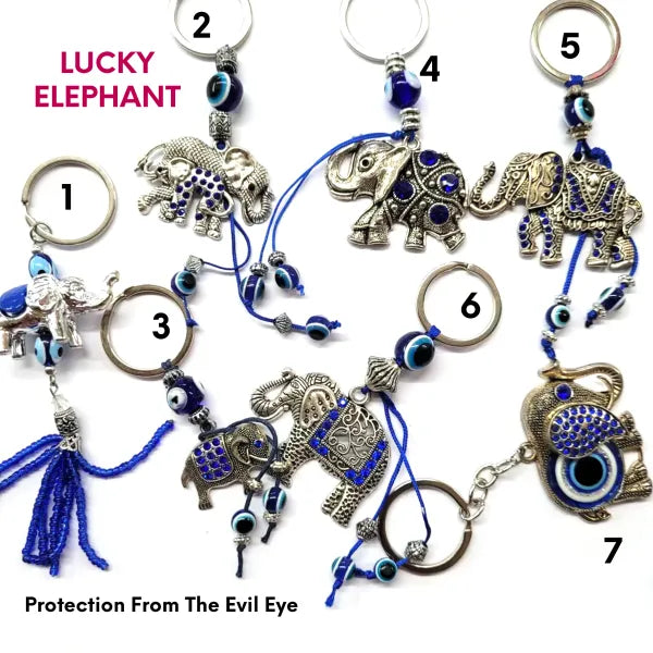 Good Luck Elephant Protection From Evil Eye Key Ring