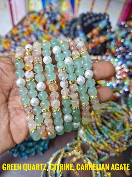 Green Quartz, Citrine & Carnelian Agate