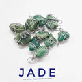 Jade Wire Wrapped Pendant - Stainless Steel