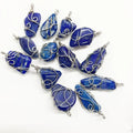 Lapis Lazuli Pendants - Stainless Steel (med)