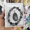 Lavakite Necklace & Bracelet Set -Stainless Steel