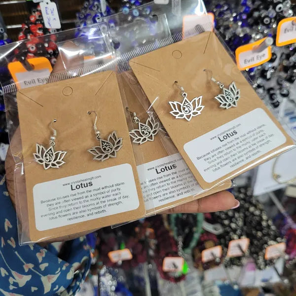 Lotus Om Earring