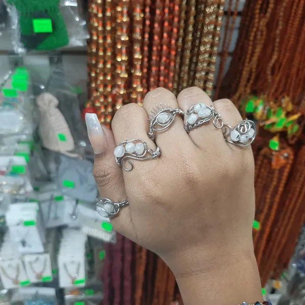 Moonstone Rings stainless steel (sizes vary)