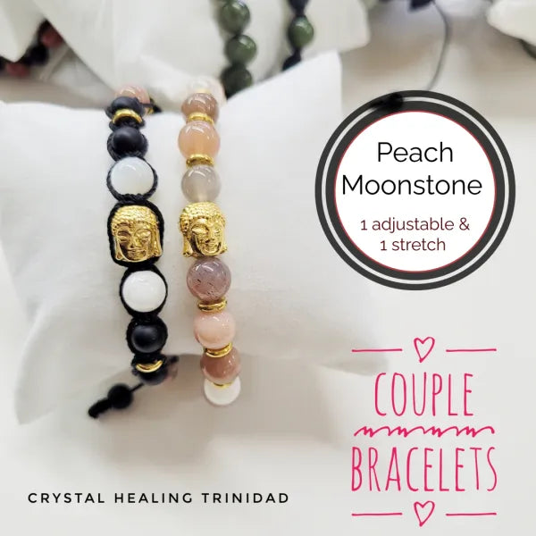 Peach Moonstone Couple's Bracelets