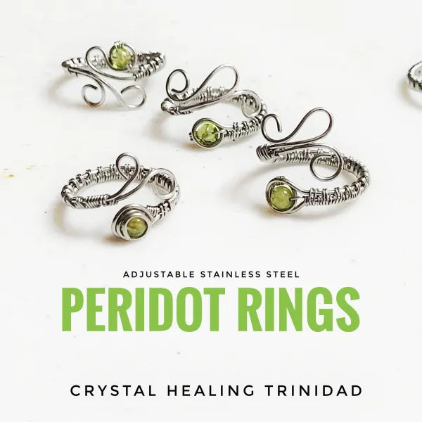 Peridot Ring - Adjustable Stainless Steel
