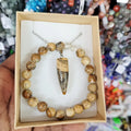 Picassco Jasper Necklace & Bracelet Set - Stainless Steel