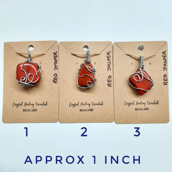 Red Jasper Wire Wrapped - (Stainless Steel)