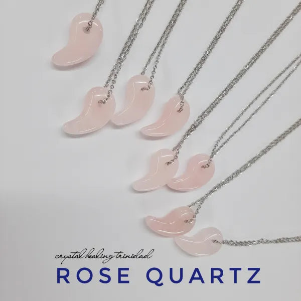 Rose Quartz - Stainless Steel Necklace