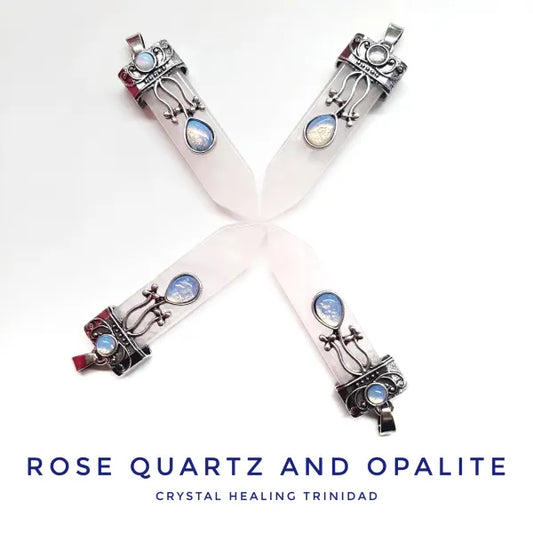 Rose Quartz And Opalite Point Pendant