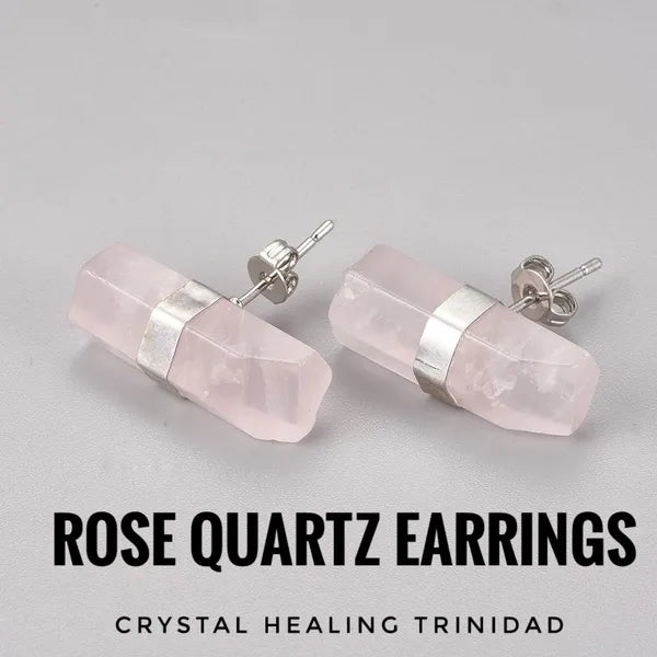 Rose Quartz Cylindrical Earrings