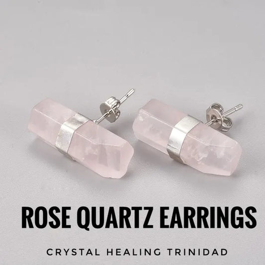 Rose Quartz Cylindrical Earrings
