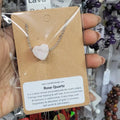 Rose Quartz Heart Necklace - Stainless Steel