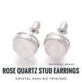 Rose Quartz Stud Earrings - 12mm