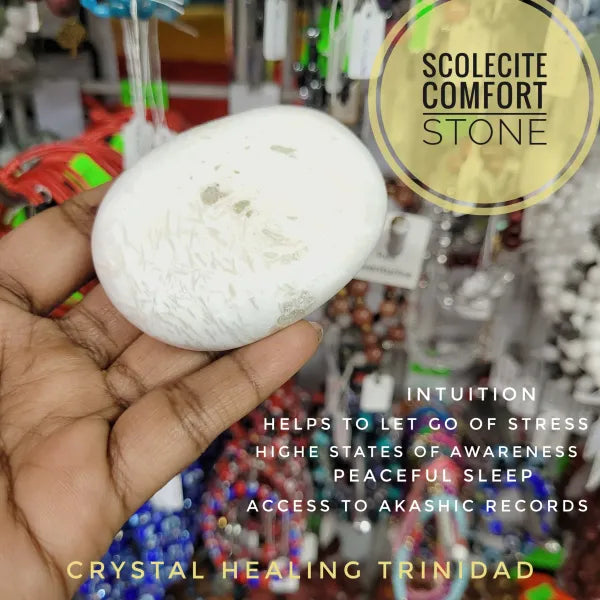 Scolecite Palm Stone