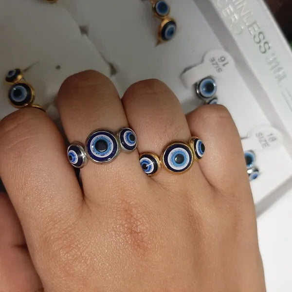 Stainless Steel Evil Eye Ring