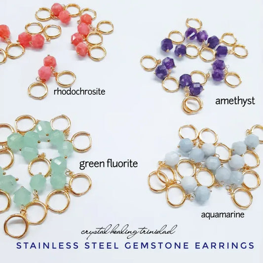Stainless Steel Gemstone Earrings