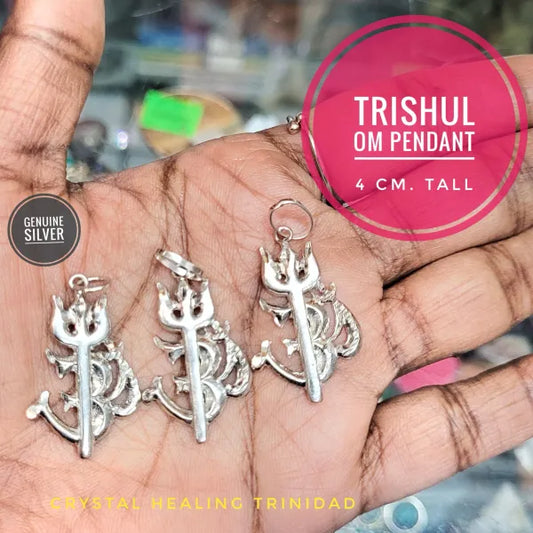 Trishul Om Silver Pendant