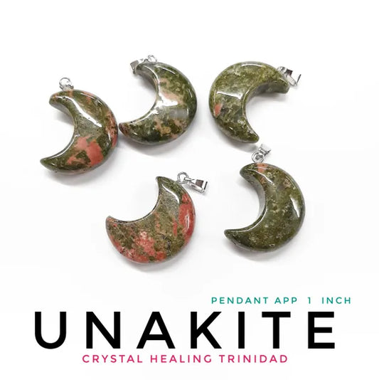 Unakite - Moon Pendant